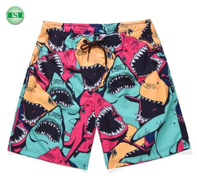 China QUICK DRY Custom Graphic Printing Mens Beach Shark Design Short Board Shorts for sale