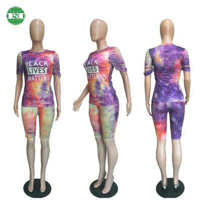 China Customized Design QUICK DRY 2 Piece Womens Sublimation All Over Print Shirt And Shorts Top OEM for sale