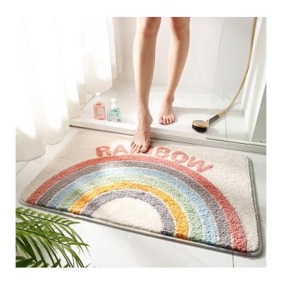 China Washable 3D Flocking Shaggy Mats, 40x60/50x80 Cartoon Bath Mat, Water Absorbing PVC Backing for sale