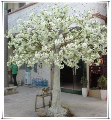 China Eco-friendly Artificial White Cherry Blossoms Cherry Blossoms White Cherry Tree Decorate for sale