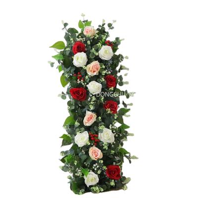 China Wedding Artificial Ornamental Plants For Wall Decoration Artificial Flower Wall Cloth Rose Outdoor for sale