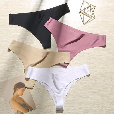 China 2021 Wholesales Breathable Custom Printed Sexy Thong Women's Panties Seamless Underwear Women Panties for sale