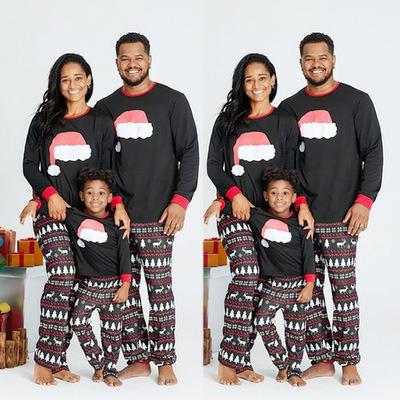 China 2021 QUICK DRY Christmas pajamas sleepwear parent-child suit home use Christmas family matching pajamas for sale