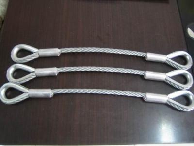 China Michanical Spliced Soft Loop Wire Rope Slings Set wth Thimbled Eye for sale