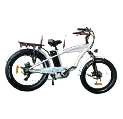 China Fat tire 350w 500w lithium steel ion 26 inch electric bike bicycle with pedals for sale