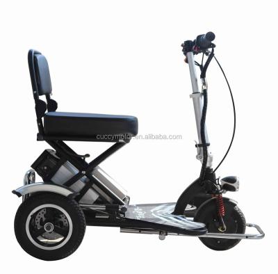 China Portable Foldable Wheelchair 3 Wheel Disability Aluminum Alloy Lithium Battery Electric Handicapped Scooter 350w 48V for Hospital or Adult Patient for sale