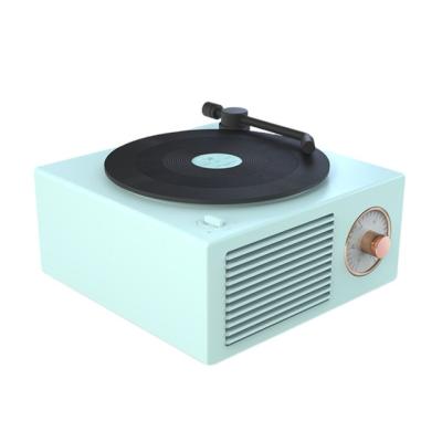 China Dropship Retro Vinyl Record Player Portable Wireless Speaker Mini Column Subwoofer Column Sound Music Center Support TF for sale