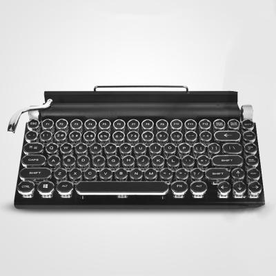 China Seven Color RGB Professional Typewriter ABS Plastic+Alloy Back Light 83 Keys Luxury Water Resistant Mechanical Wireless Typewriter for sale