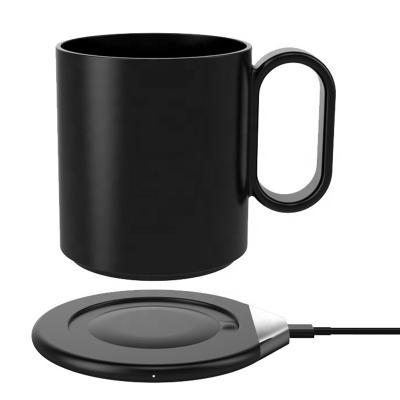 China 350ml Tablet Warmer Ceramic Coffee Cup Wireless Refill Thermal Mug with Mobile Wireless Charger for Phone for sale