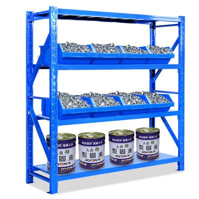 China Adjustable Corrosion Protection 200kg/layer 4 Layers Racking Metal Shelving Mental Boltless Steel Stacking Rack&Shelves For Garage Warehouse Storage for sale