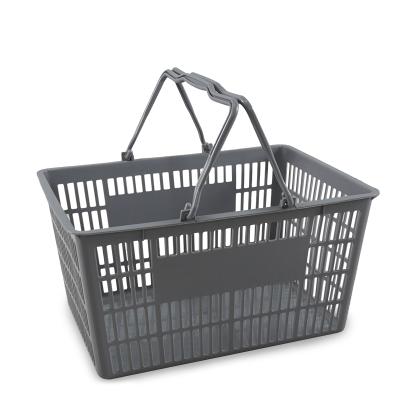 China Supermaerket Custom Shopping Wholesale Two Handles Eco - Friendly Retail Plastic Shopping Basket for sale