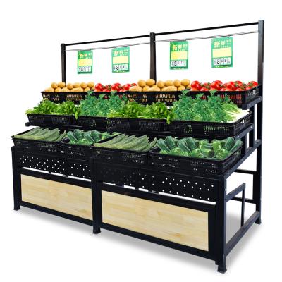 China Single Sided High Quality And Strong Cold Rolled Steel Fruit And Vegetable Rack For Supermarket for sale