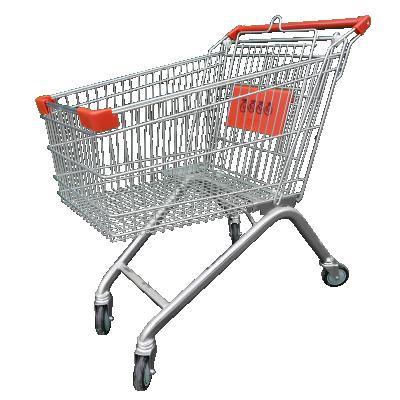 China Convenience Factory Wholesale 4 Wheels Supermarket Hand Push Shopping Metal Trolley Carts Supplier for sale