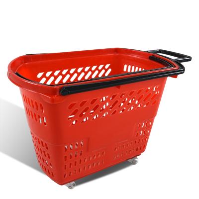 China Wholesale Eco-friendly Store Supermarket Eco-friendly PP Plastic Shopping Cart With Wheels for sale