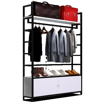 China Custom Commercial Modern Retail Store Rack Stainless Steel Clothing Display Shelves Shelf Storage Wooden Factory Shelves for sale