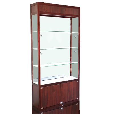 China Environmental Friendly Multi Layer Store Glass Display Cabinets Showcase With Led Lights for sale