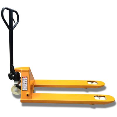 China AC Easy Heavy Duty Yellow Pump Hand Forklift Operation Nylon Wheel or Iron Core Polyurethane Wheel Carrier Pallet Jack Truck for sale