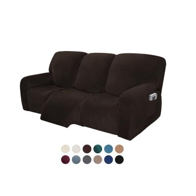 China Classic OEM 2 seater 3 seater furniture cover velvet plush thicken elastic sofa cover slipcover stretch sectional couch covers armrest for sale