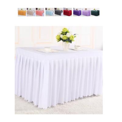 China Strong Coating Effect Customized Heavy Duty Table Cloth Wrinkle Table Skirt For Birthday Party Events Banquette Baby Shower for sale