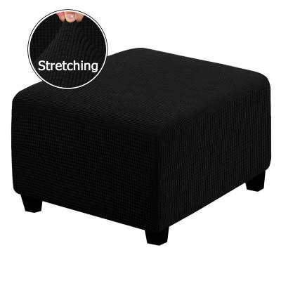 China Custom Easy Clean Ottoman Slip Cover Rectangle Stretch Stools Protector Covers Living Room Stool Slip Covers for sale