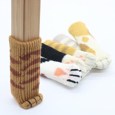 China Wholesale Price High Elastic Floor Protector Reduce Noise Fancy Cute Cat Paw Chair Socks Leg Socks for sale