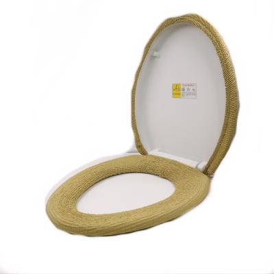 China Yellow Household Toilet Seat Cover O-Shape Toilet Seat Cover Soft Durable Washable Bathroom Toilet Seat Cover for sale