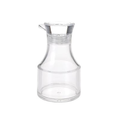 China Clear Plastic Freshness Preservation 150ml/200ml/250ml Jar Belly Screw Lid Condiment Serving Oil Bottle Acrylic Soy Sauce Bottle for sale