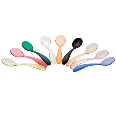 China Transitional Spoon Coffee Blue Red Black Yellow Orange Clear Acrylic Plastic Spoon Colored Spoon for sale