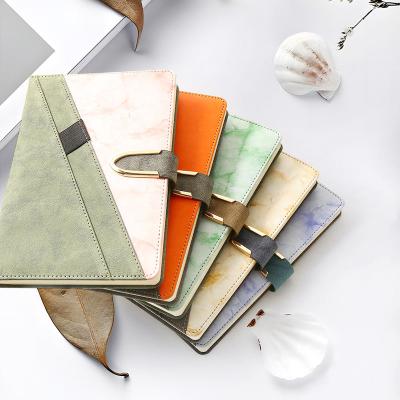 China Durable PU Leather Notebook A5 With Splice Marble Cover Soft Cover Office Journal Hardcover Book Supplies Logo Campus Notebooks Custom Made for sale