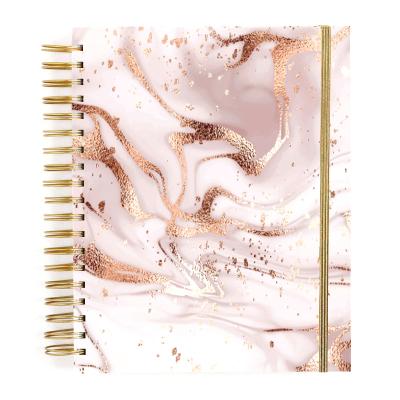 China Wholesale Custom High Quality B5 Spiral Bulk Rosered Color Classmate Thick Journal Notebook Cheap Marbling CMYK Cover Printed Spiral Binding for sale