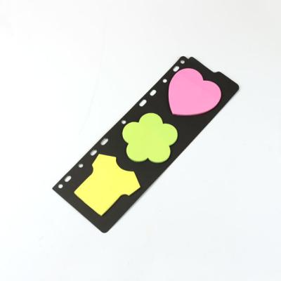 China Self Adhesive Custom Multi Shape Logo 3 Colors Cute School Sticky Notes Pad For Students for sale