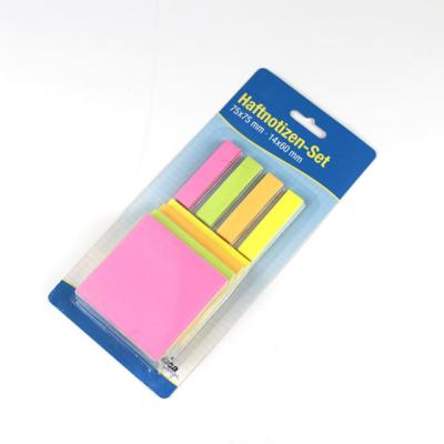 China Self Adhesive Custom Multi Shape Logo 3 Colors Cute School Sticky Notes Pad For Students for sale