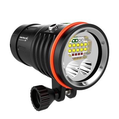 China D39V LED Camping Underwater Diving Flashlight 10000 Lumens Photography Fill Diving Visual Light Torch for sale