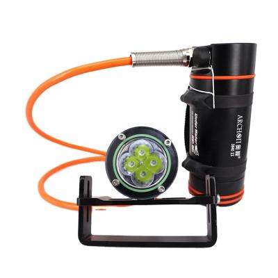 China Industrial Waterproof Powerful 4800 Lumens Led Rechargeable Flashlight Torch Black OEM Diving Light for sale