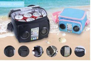 China 600D material cooler bag with 2 speaker for sale