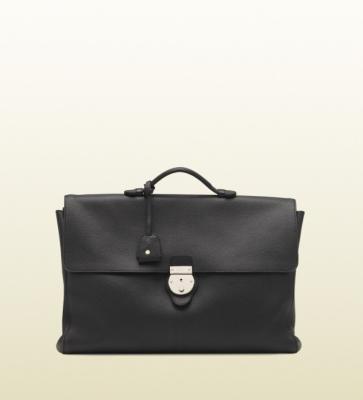 China Man wind model soft black leather briefcase for sale