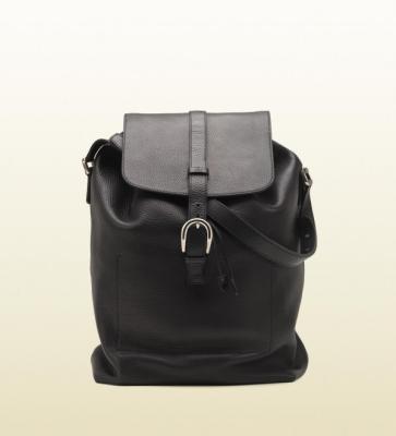 China Gucci men black backpack with flap closure for sale