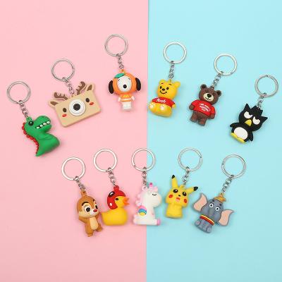 China Souvenir Gifts Promotion C&J Fashion Pony Pvc Plastic Doll Cat Cartoon Bear Pendant Key Chain for sale