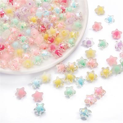 China DIY Jewelry Making C&J Jewelry Accessories 11*15mm DIY Five-pointed Star Spring Handmade Material Color Acrylic Beads for sale