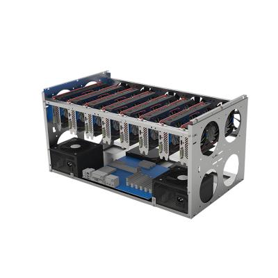 China Server SGCC Open Air Rig Frame Stackable Holder Dual Power Ports Graphics Card Isolation For 6/8/10GPU Rack Case for sale