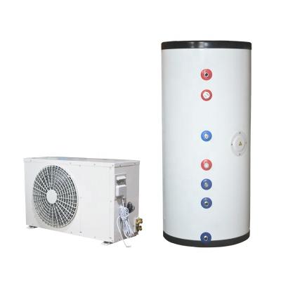 China Outdoor air compressor water heater 100l for 55c water to air source heat pmps R32 heat domestic split type heat pump dryer for sale