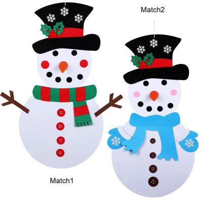 China XM-002 Amazon Popular Detachable Snowman Ornaments DIY Felt Christmas Snowman For Toddlers for sale