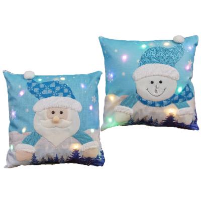 China YH-223 Folded Christmas Pillow Case Led Light Throw Covers Christmas Cushion Covers For Sofa Home Decorative for sale