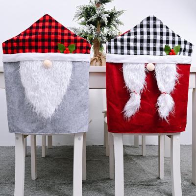 China HB-143 Fashionable Party Christmas Decoration Chair Cover For Table Red Hat Decor Dinner Chair Cover Clause for sale