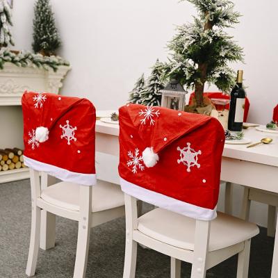 China HB-543 Non Woven Fabric Christmas Chair Covers Removable Chair Protector Cover For Kitchen Dining Chairs for sale