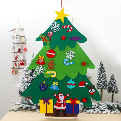 China YQ-222 Fashionable DIY Felt Christmas Tree Set For Door Hanging Christmas Decorations for sale