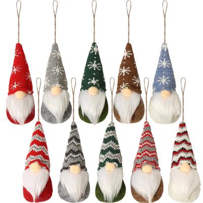 China YQ-812 Fashionable Christmas Hanging Ornaments Handmade Gnomes Plush Christmas Tree Hanging Decoration 5pcs/set for sale