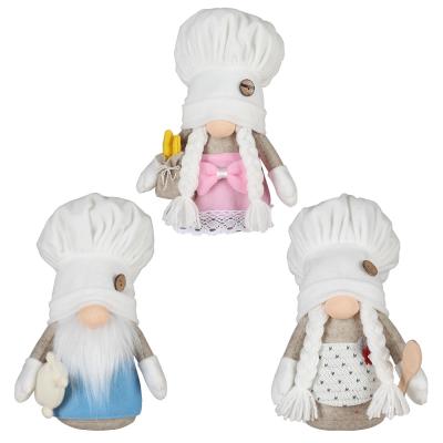 China Gnomes Decorations Handmade Tomte Chef Gnome New Kitchen HB-173 Scandinavian Decor Plush Gifts for sale