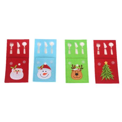 China YQ-223 Fashionable Christmas Cutlery Bag Kitchen Pockets Tableware Rack Spoon Bag for sale