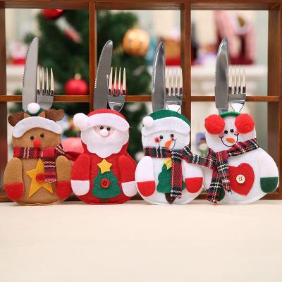 China HB-1685 Christmas Santa Cutlery Holder Viable Hot Selling Christmas Silverware Holders for sale